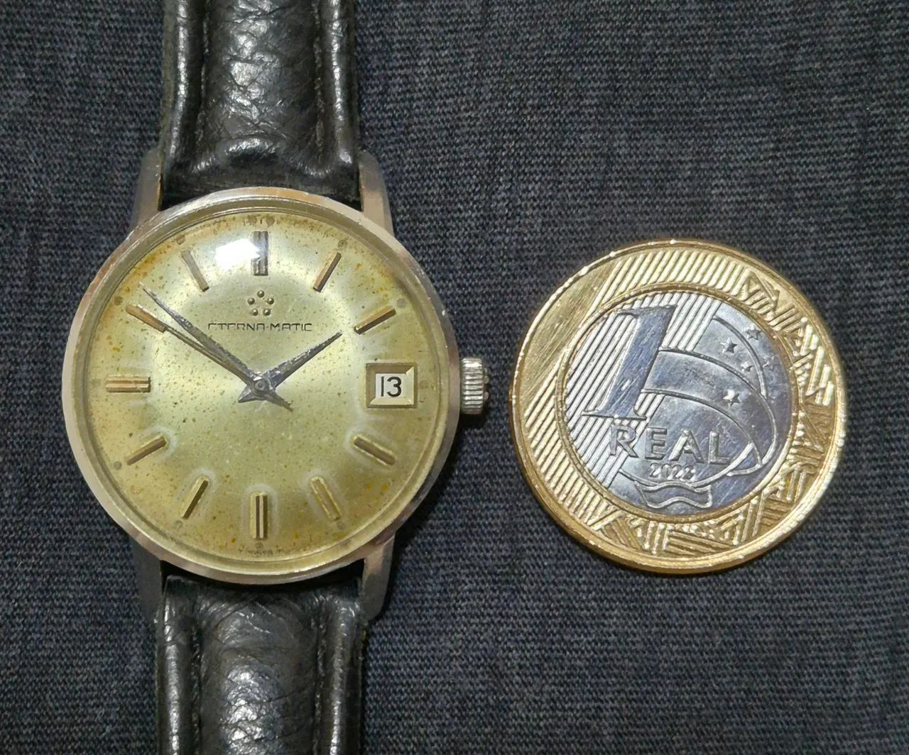 RELÓGIO SUÍÇO VINTAGE ETERNAMATIC  - Foto 5