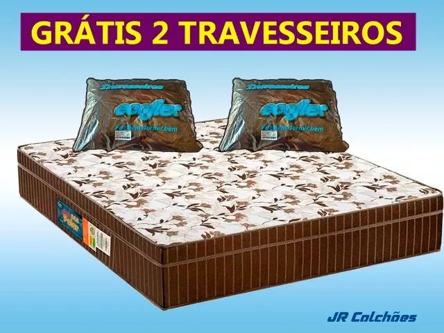 Colchão de Casal Com 2 Travesseiros Grátis