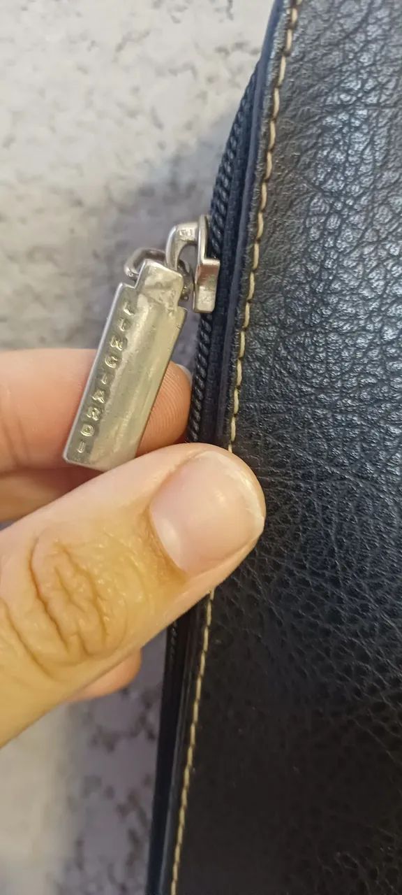 Bolsa preta de couro legítimo  - Foto 3