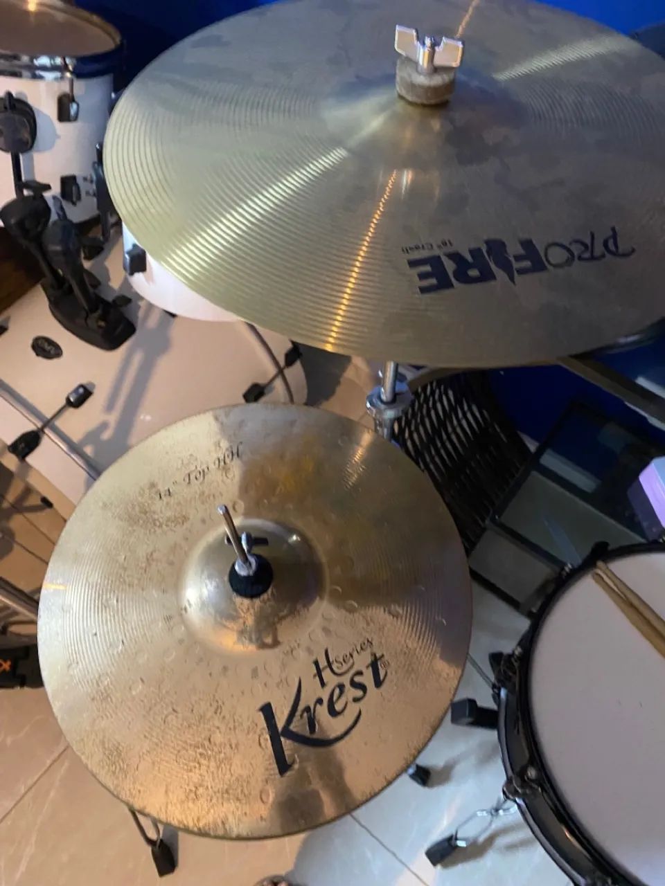 Bateria completa RMV estantes PEARL, Mapex Pro Fire - Foto 2