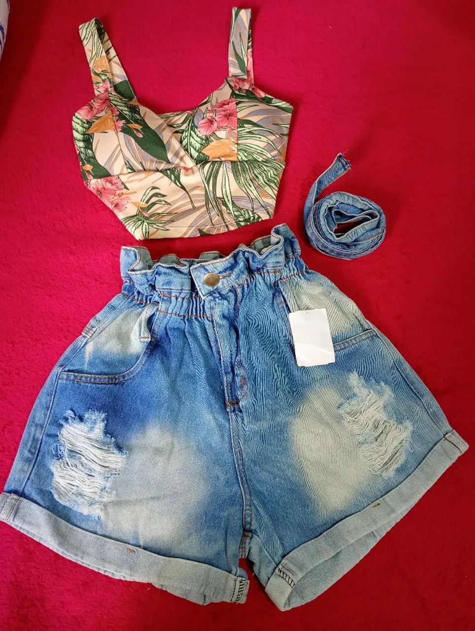 Mega promoção! Short jeans Premium cós alto com elastano no cós 