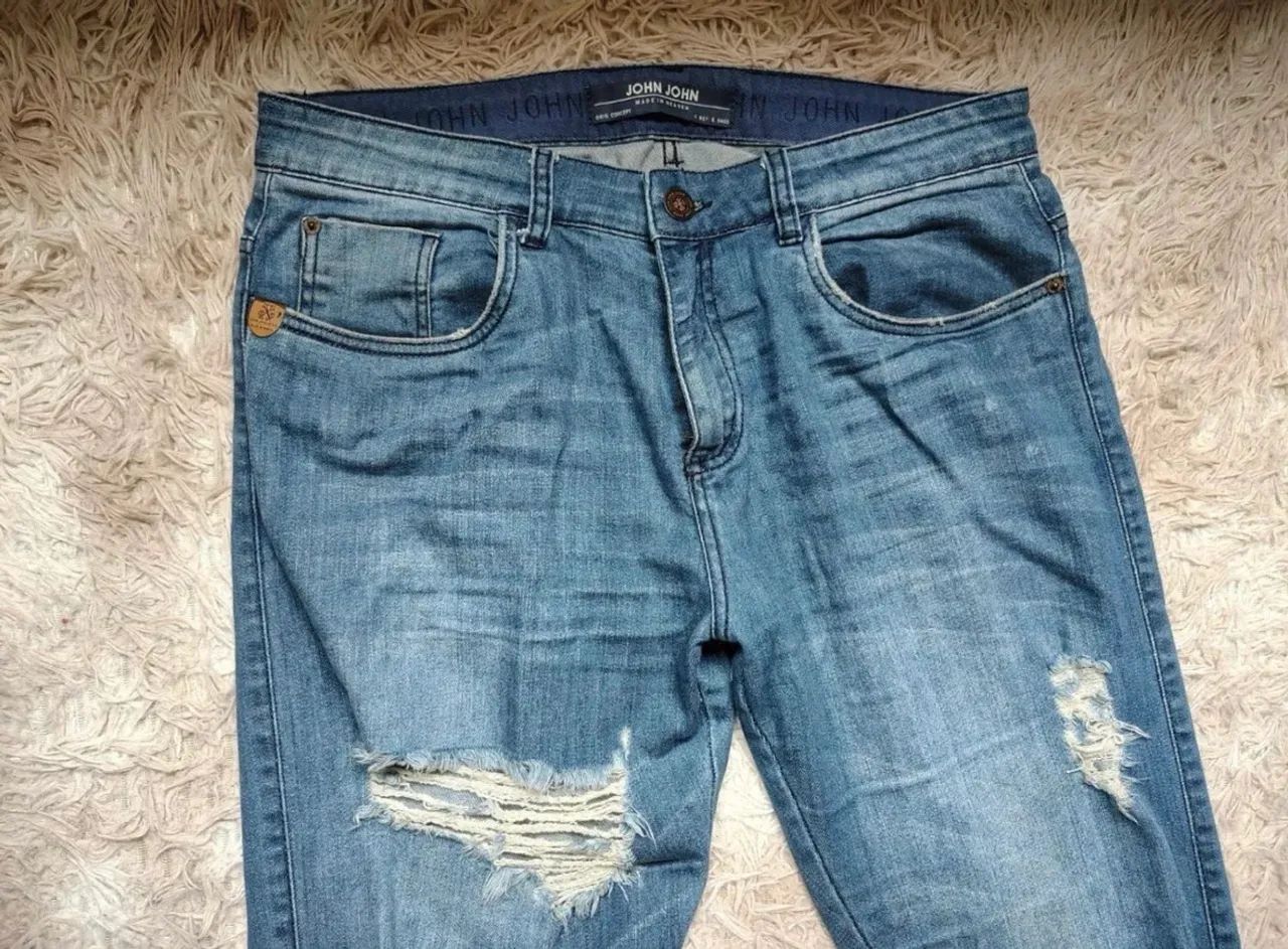 Calça Jeans Jhon Jhon Azul despojada  - Foto 3
