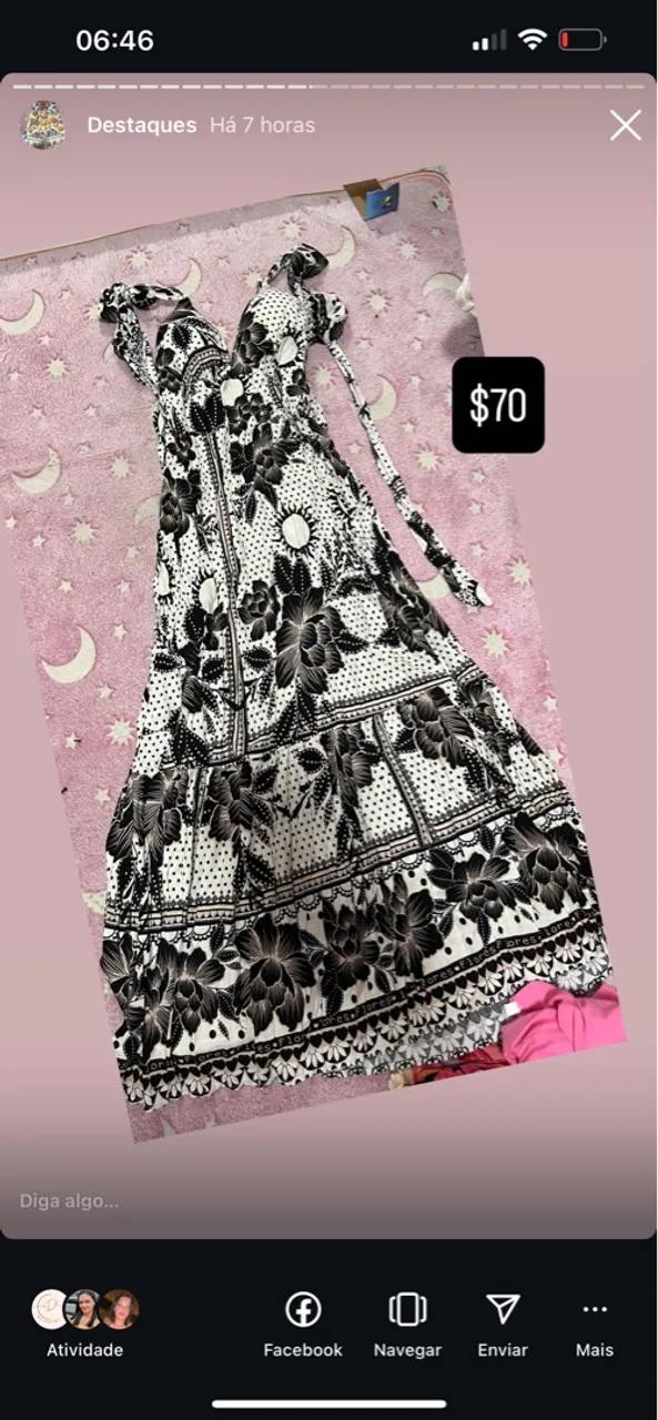 Vestido Longo Floral $70