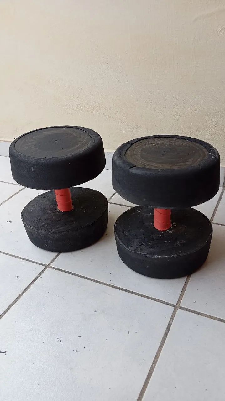 Vendo KIT de Halteres artesanal feitos de CONCRETO - (CIMENTO) REVESTIDOS EM EVA - Foto 2