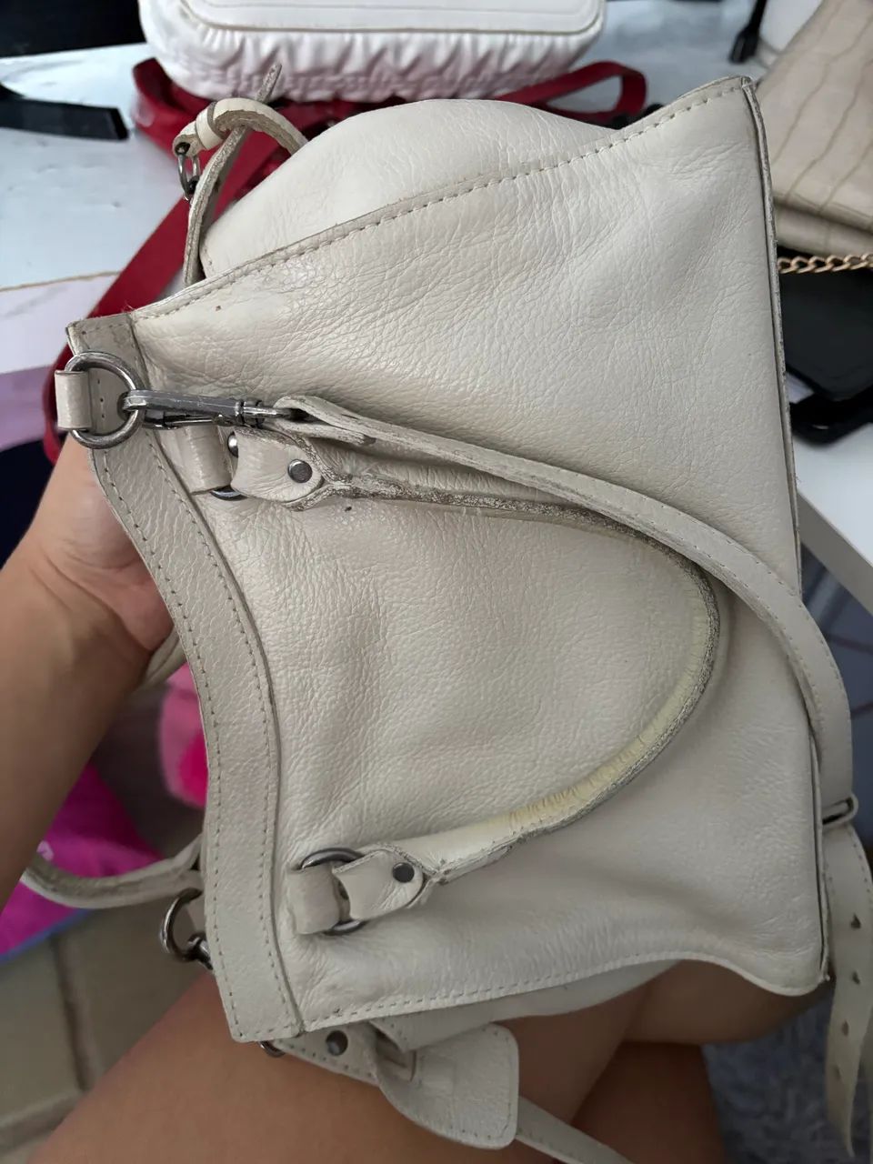 Bolsa Constance Off White Couro - Foto 2