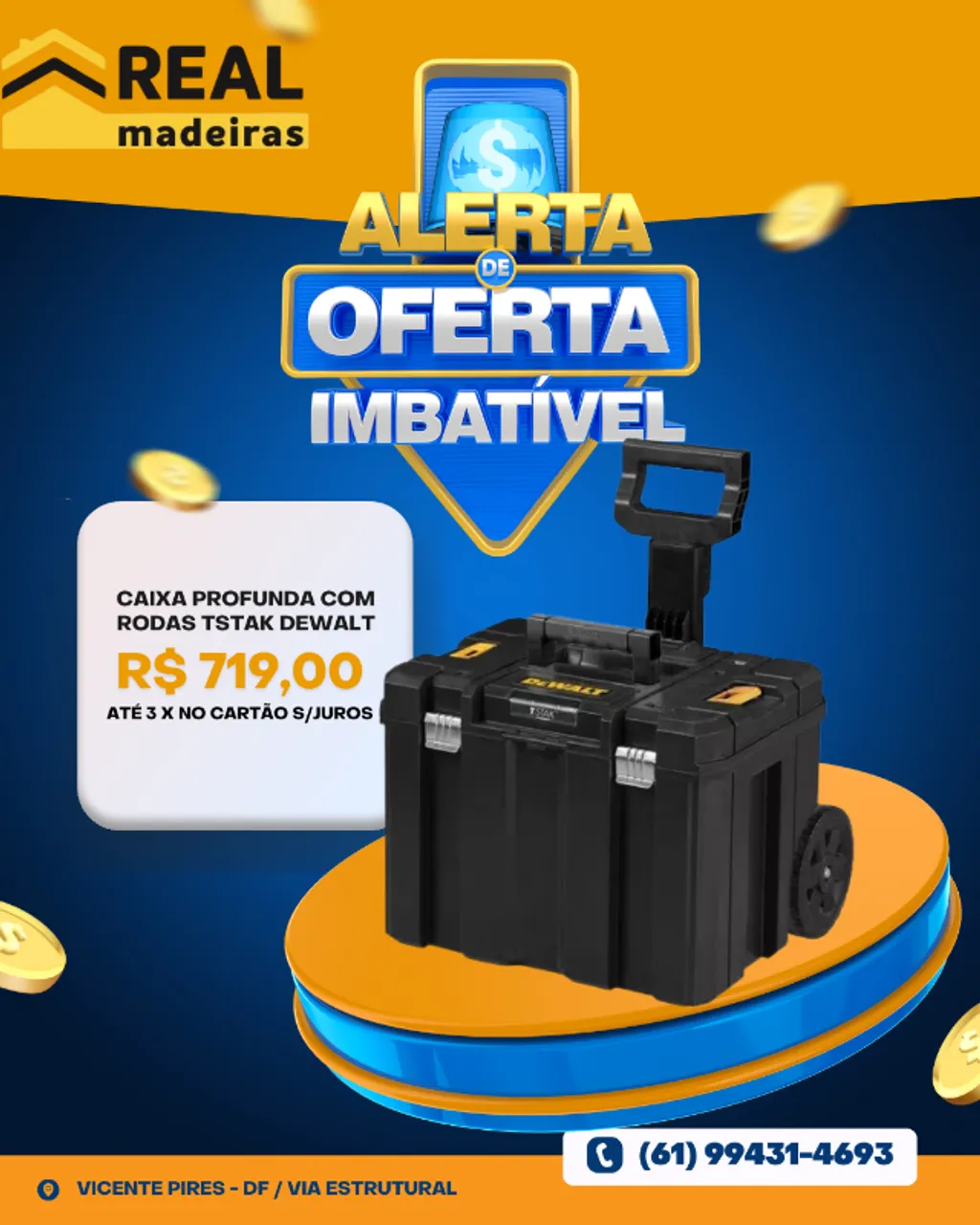 CAIXA PROFUNDA COM RODAS TSTAK DEWALT DWST17820