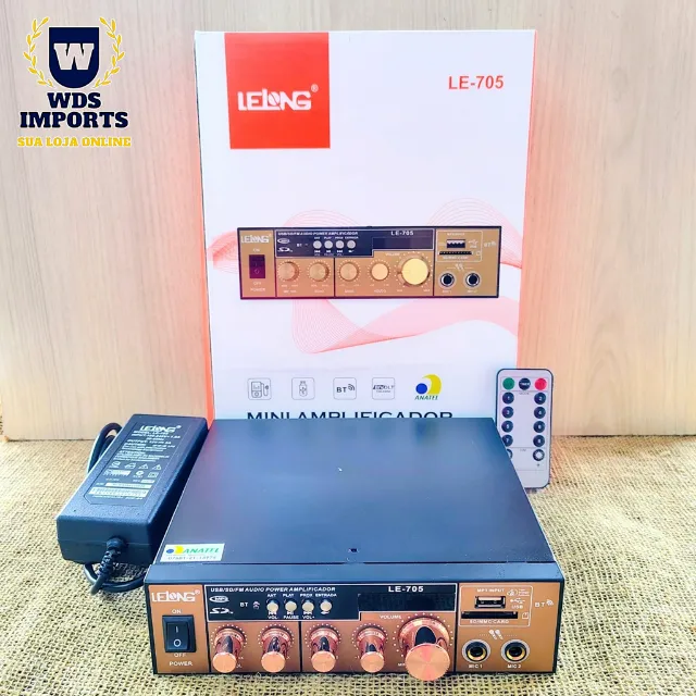 Amplificador Áudio Receiver Bluetooth Som Usb