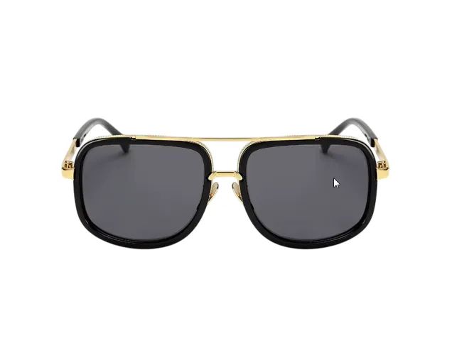 Óculos de Sol Masculino com Armação em Metal Dourado - Foto 2