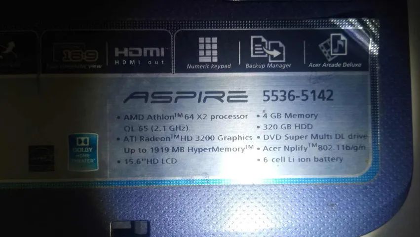 Notebook Acer Aspire 5536 usado. - Foto 4