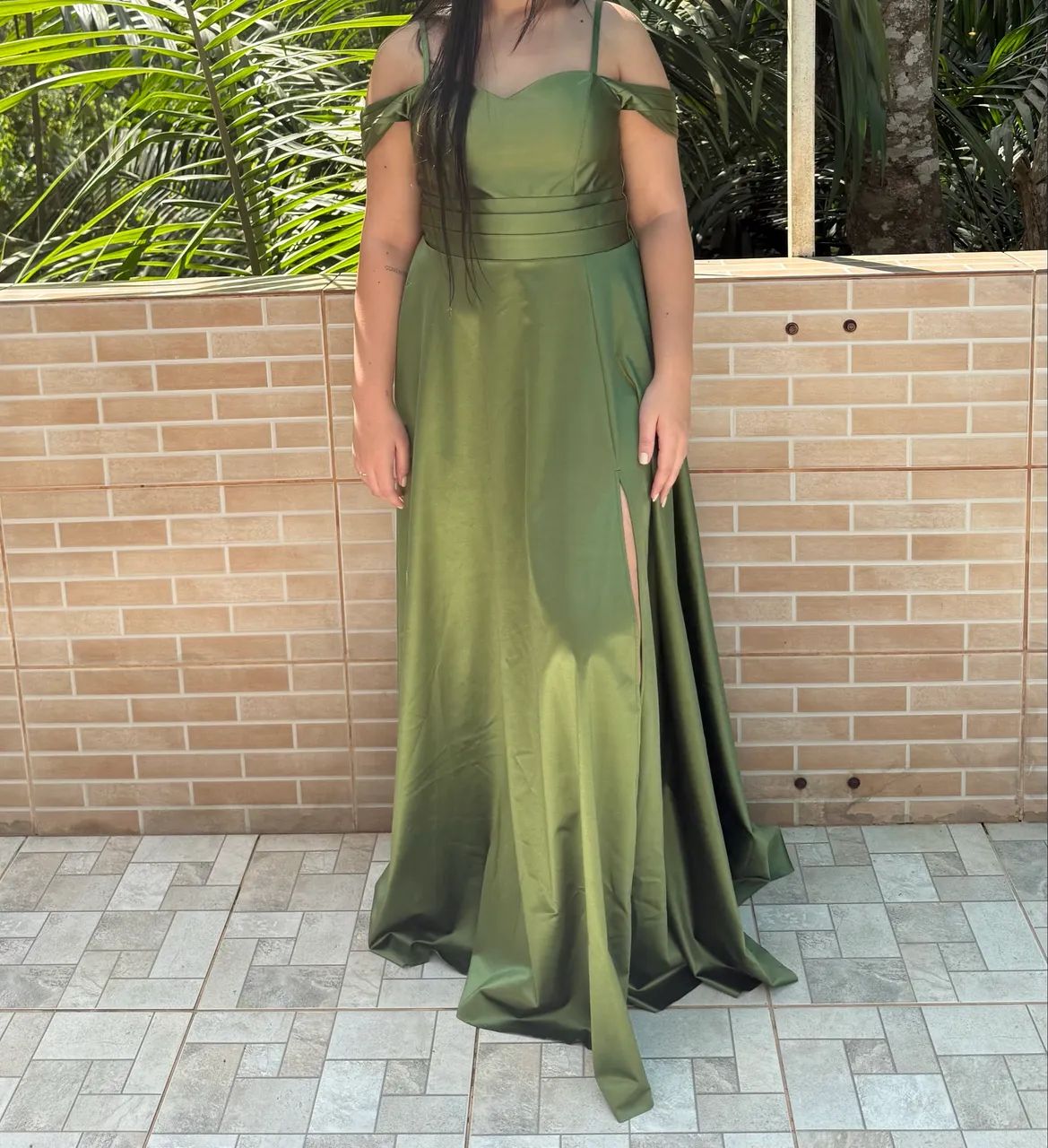 vestido de festa verde oliva Roupas Jardim Utinga, Santo André