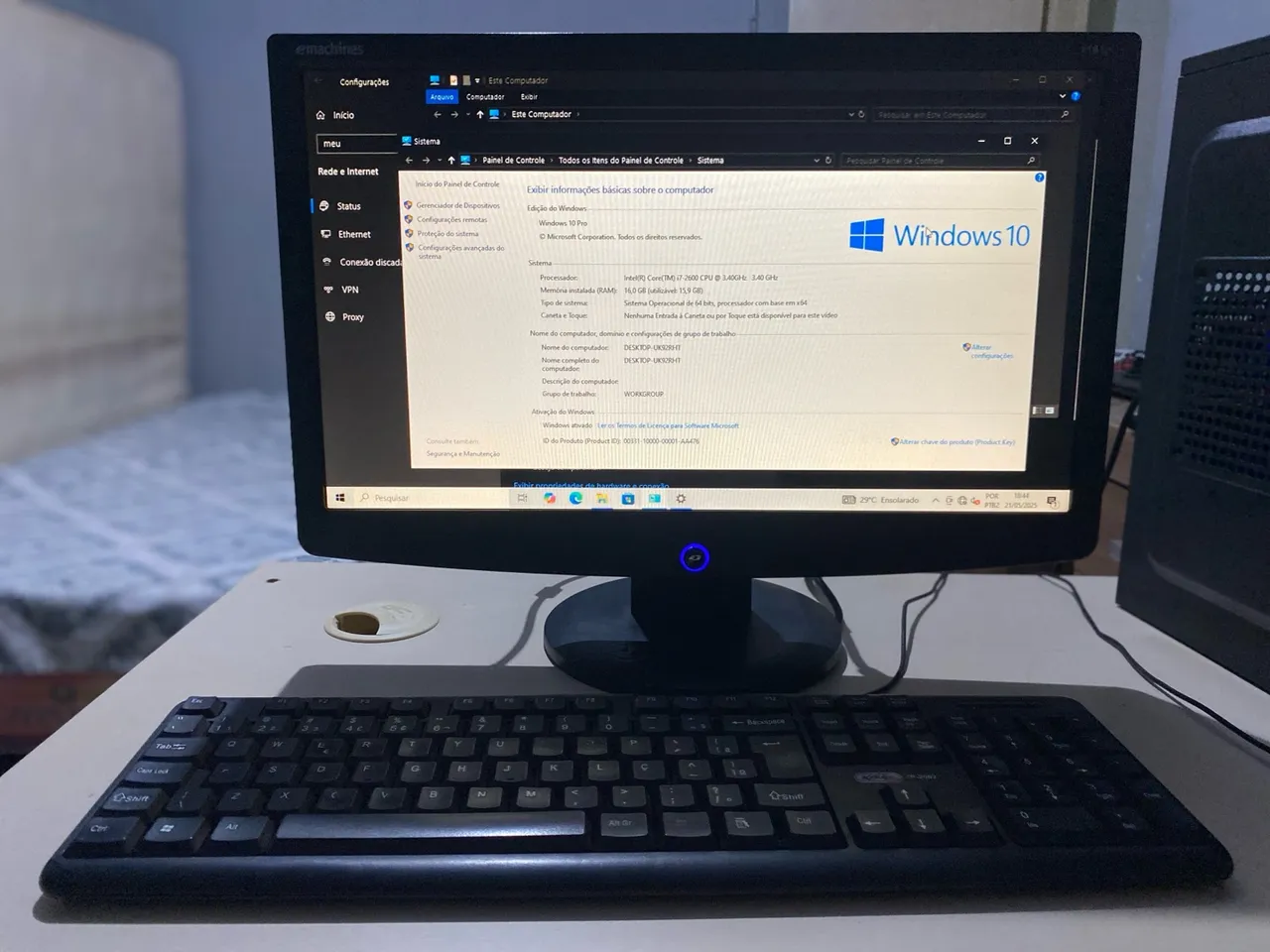 Computador Completo Intel Core i7, 16GB RAM, Windows 10 Pro