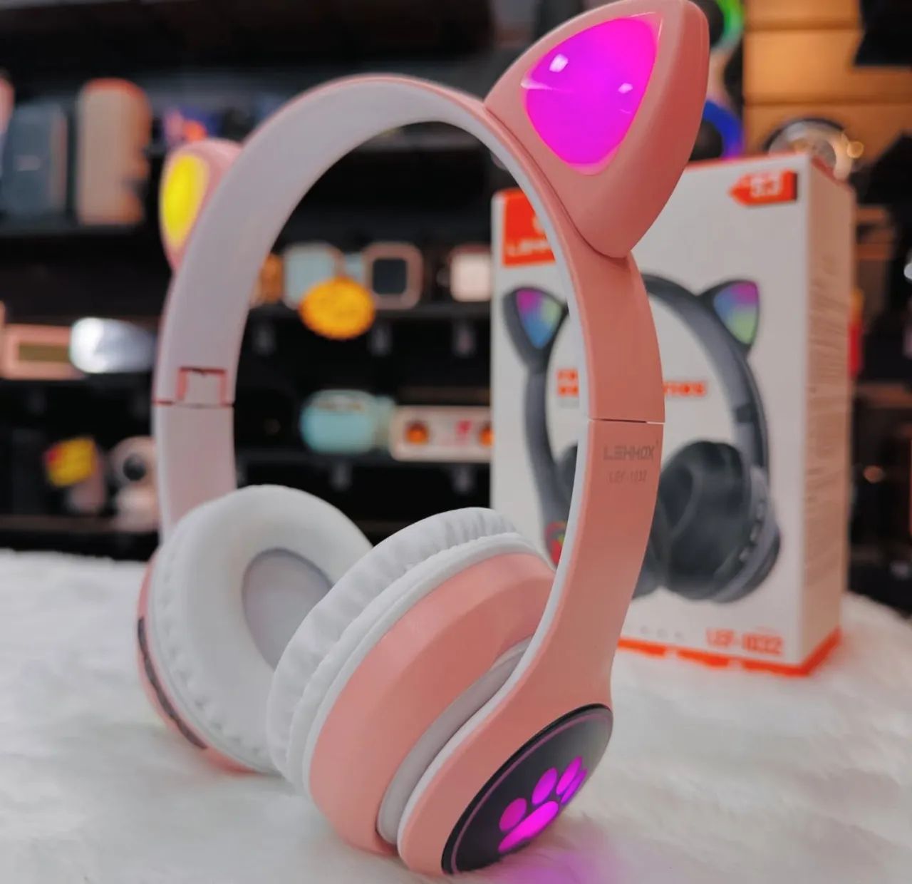 Headphone Orelha de Gato com LED - LENOXX