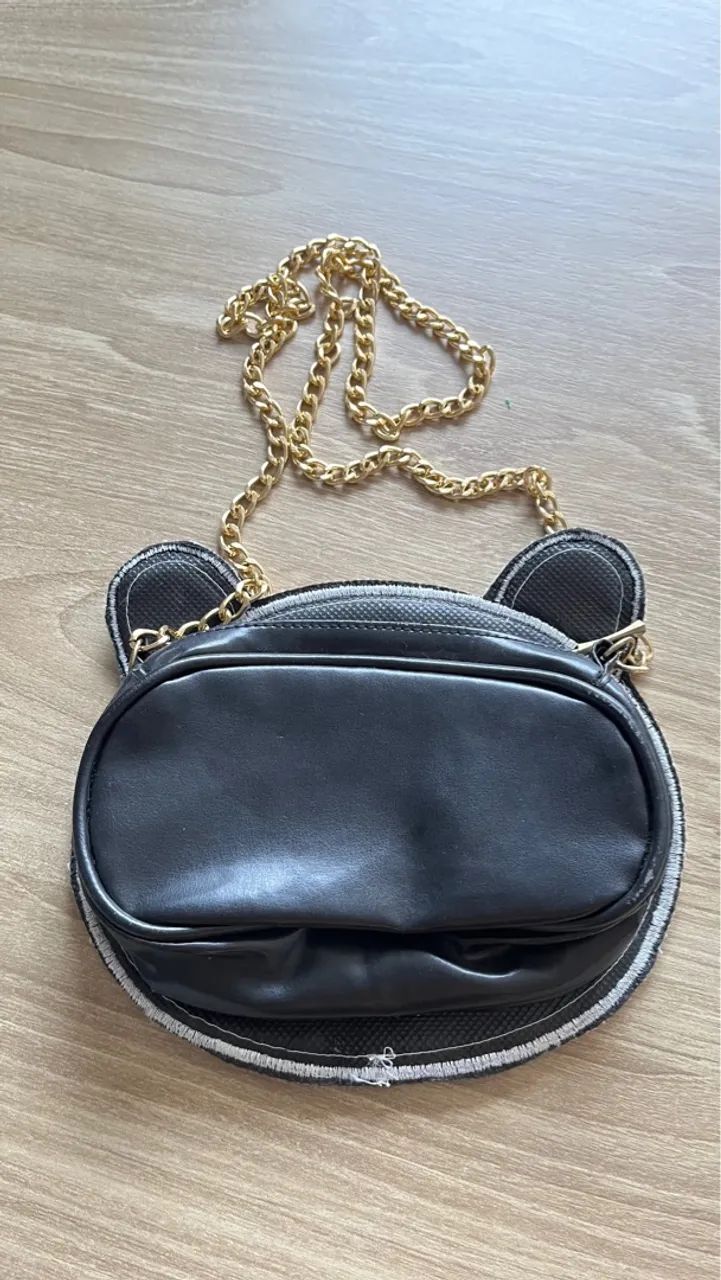 Bolsa Infantil Panda com Paetês e Corrente Dourada - Foto 2