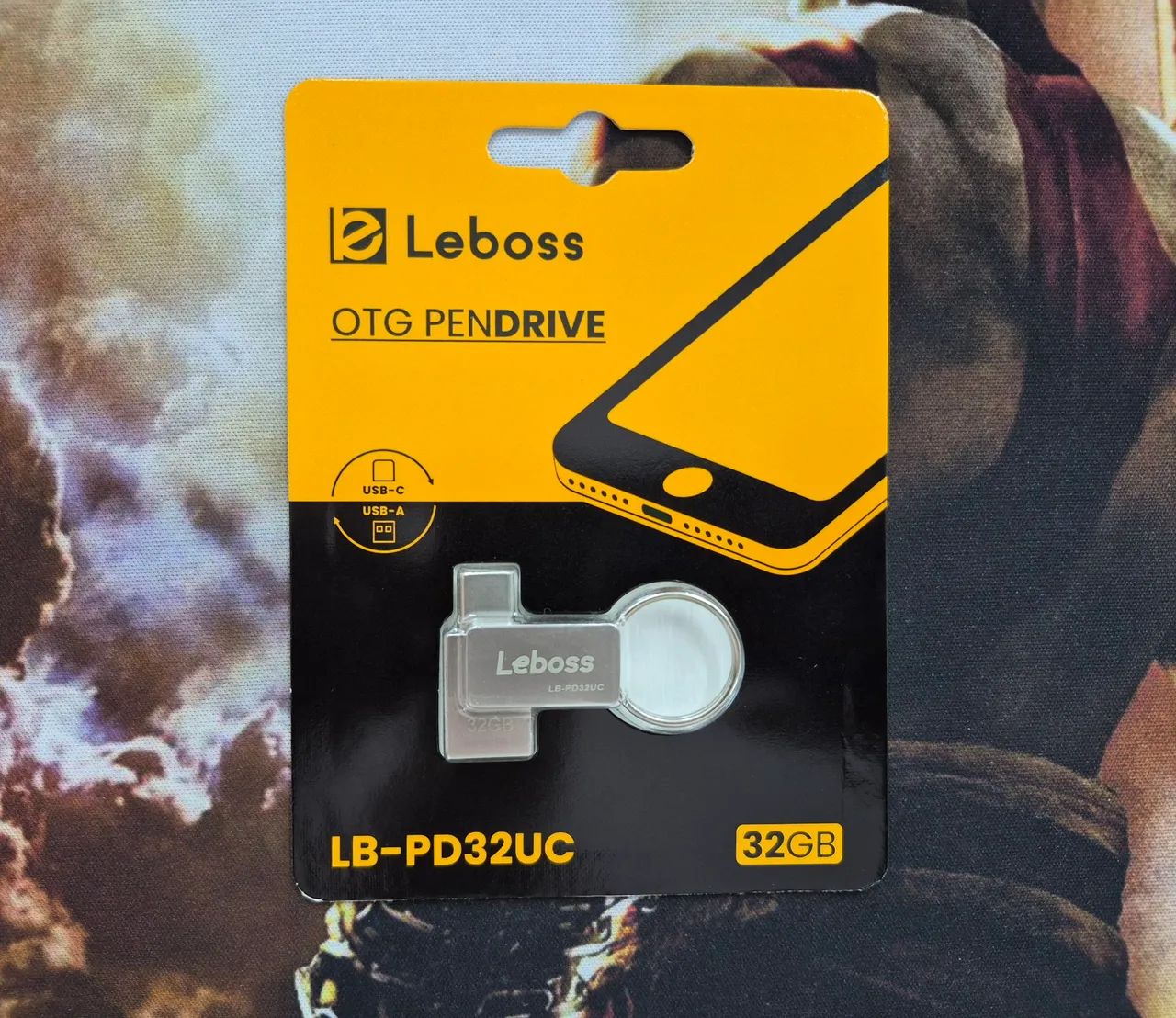 Pendrive 32gb Tipo C Usb Pcs Para Celular Portatil Chaveiro<br><br> - Foto 4