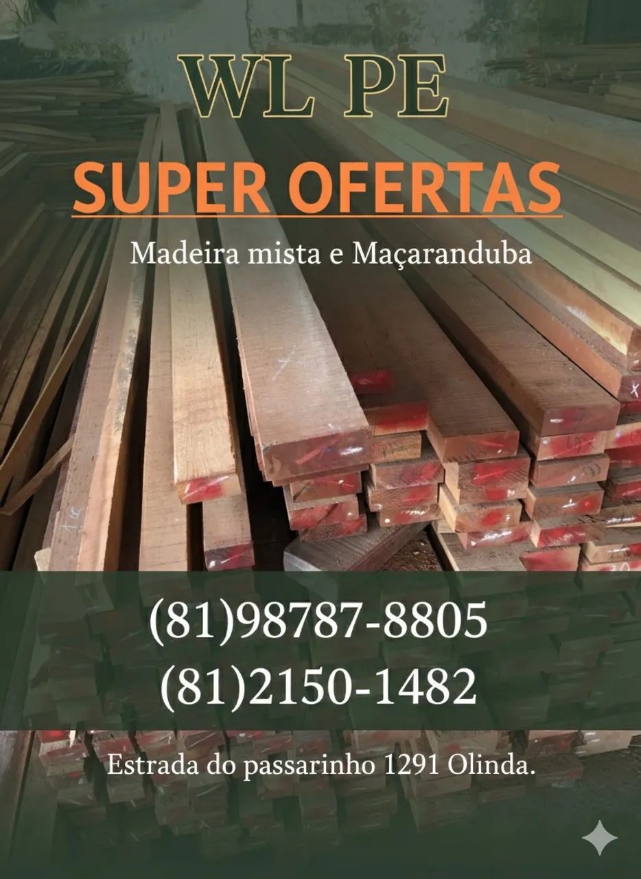 Madeiras para coberta até 8mt 