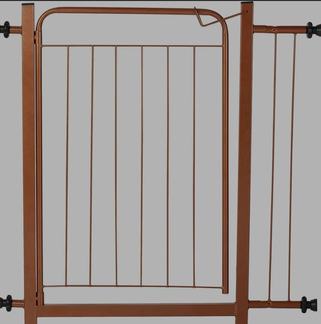 Portão Pet Para Cães e Bebês Largo 69 a 84cm Com Extensor 10cm Cor Bronze - Foto 2