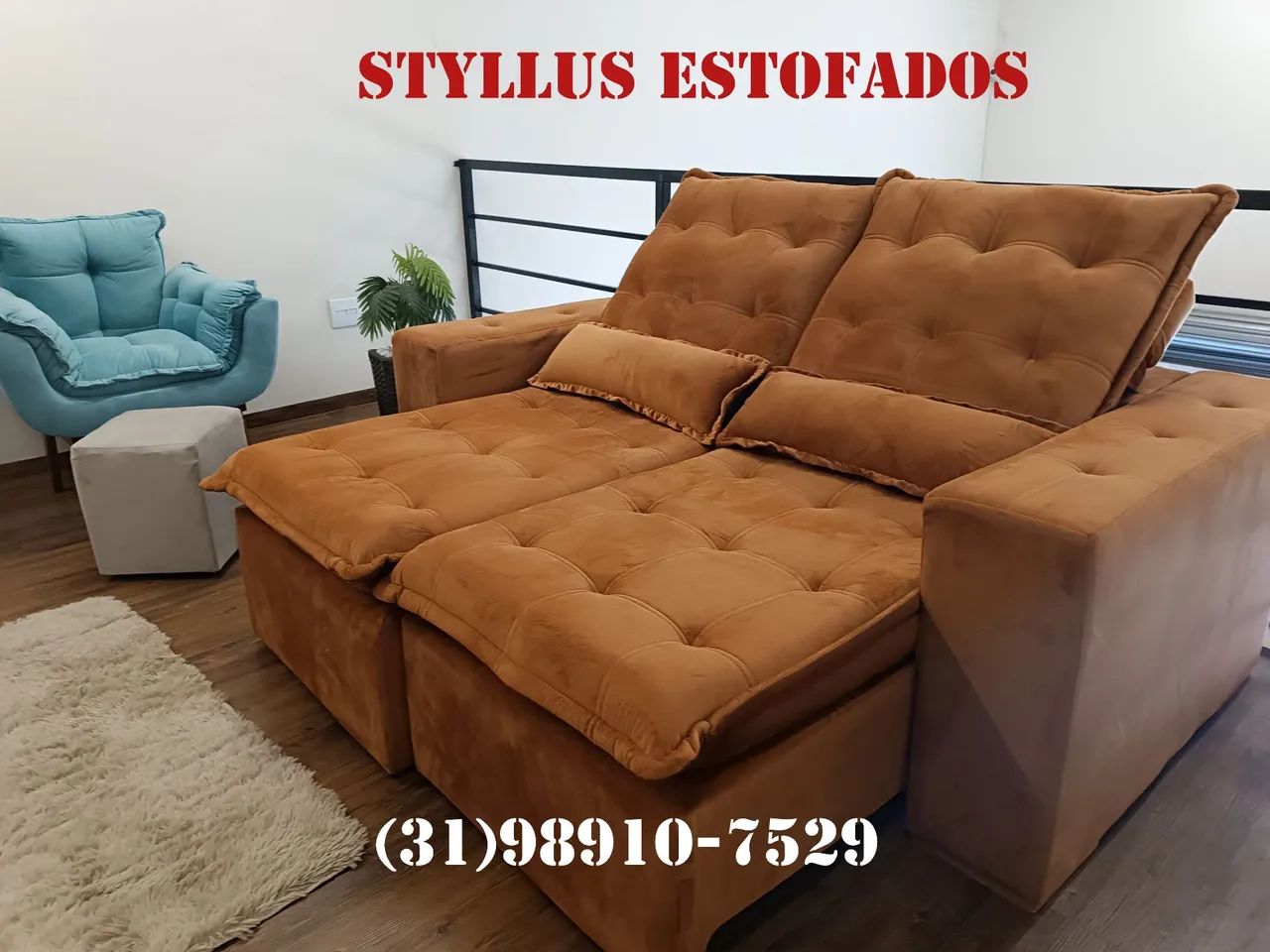 Sofá retrátil Estiloso e Confortável