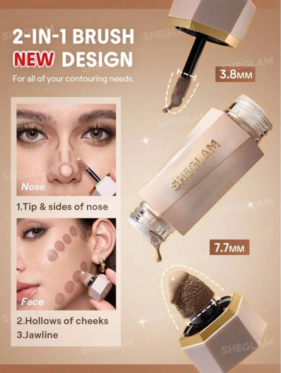 SHEGLAM 2-em-1 Brush - Contorno Perfeito!