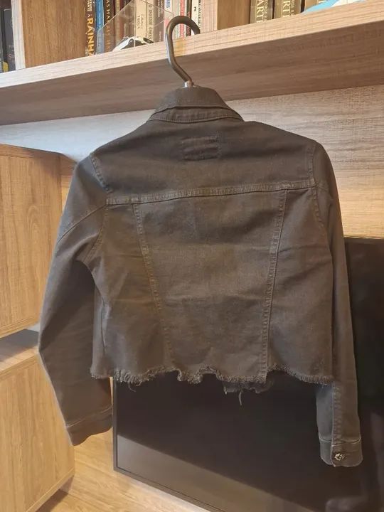 jaqueta jeans sarja preta 12 anos menina - Foto 2