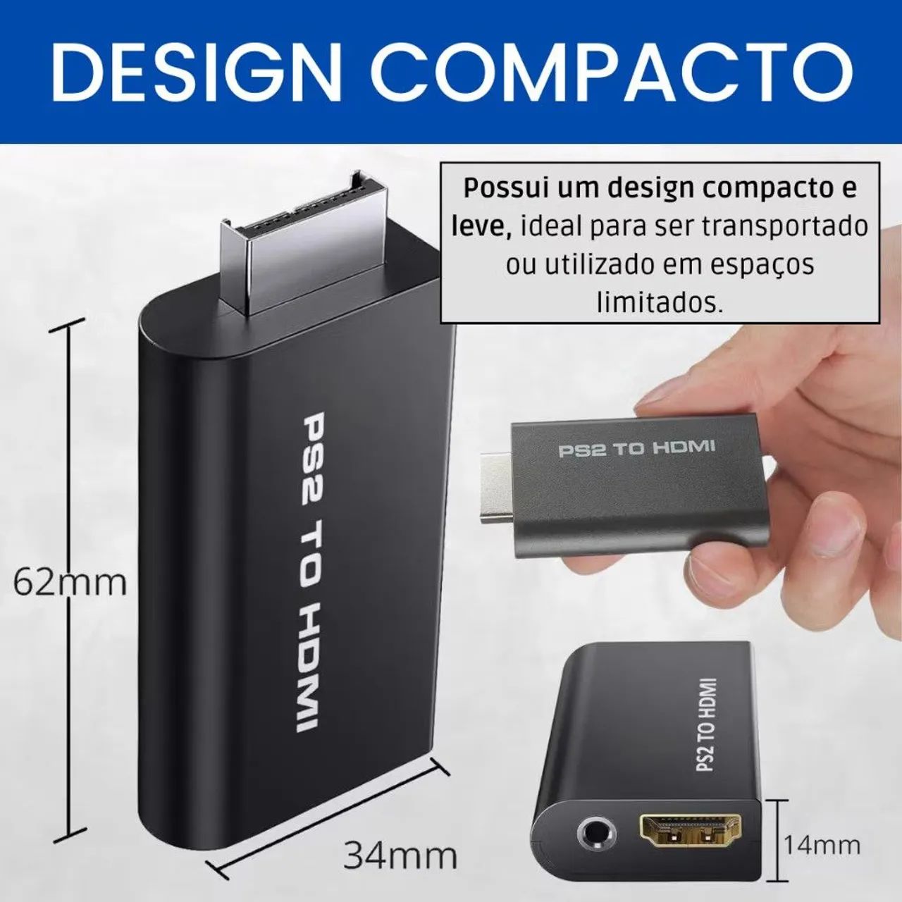 Conversor PS2 para HDMI - Imagem e Som em Alta Definição!<br> - Foto 3