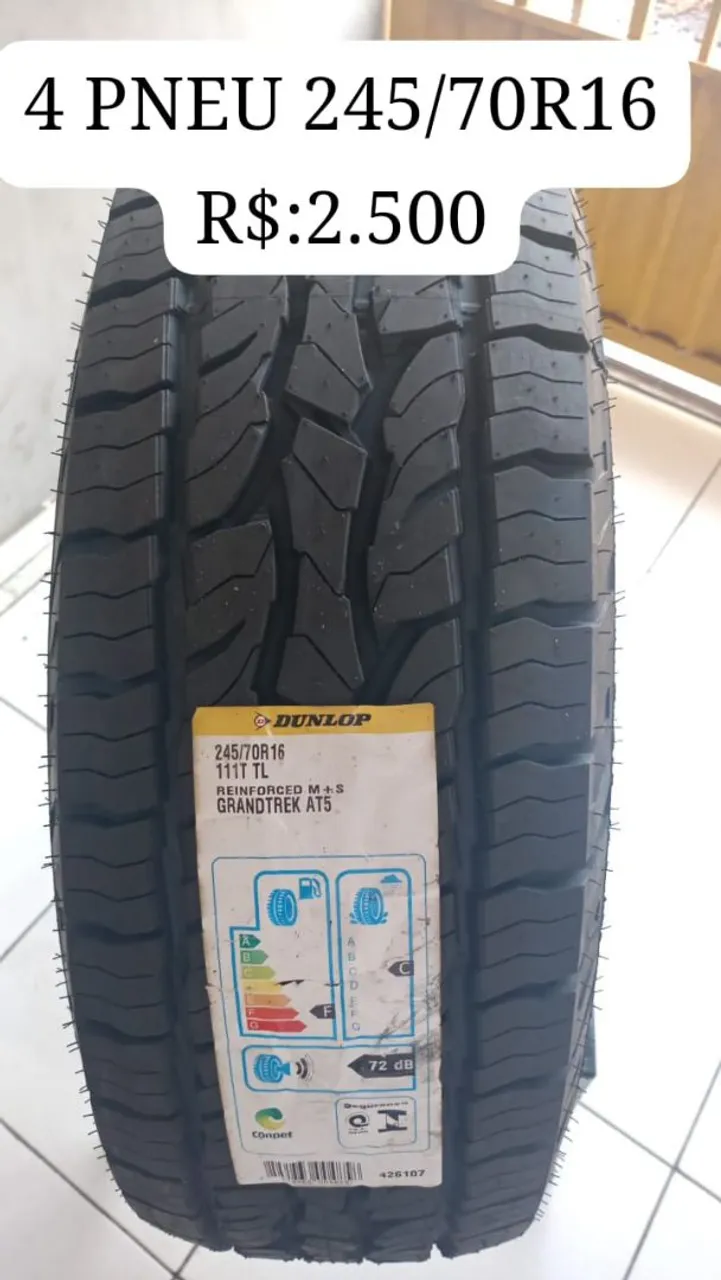 4 Pneus Dunlop Grandtrek AT5 245/70R16 - Novos