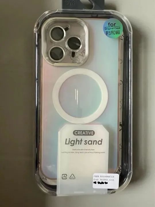 Capa de Celular Light Sand Com Película para Câmera Modelo Iphone - Foto 3