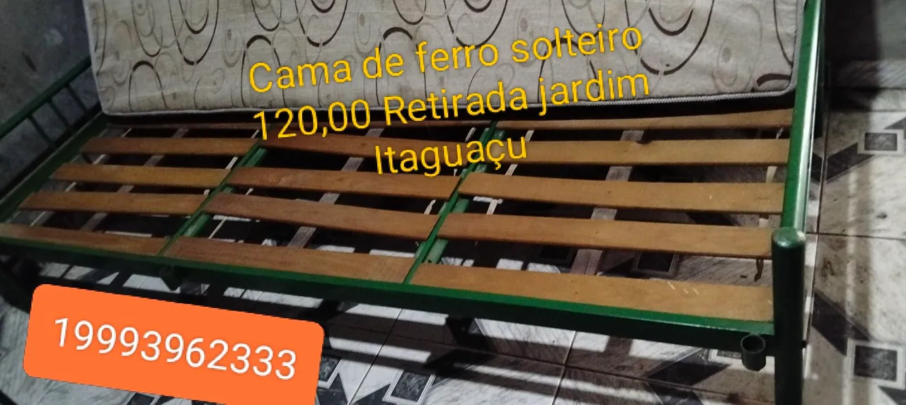 Cama solteiro de ferro super resistente