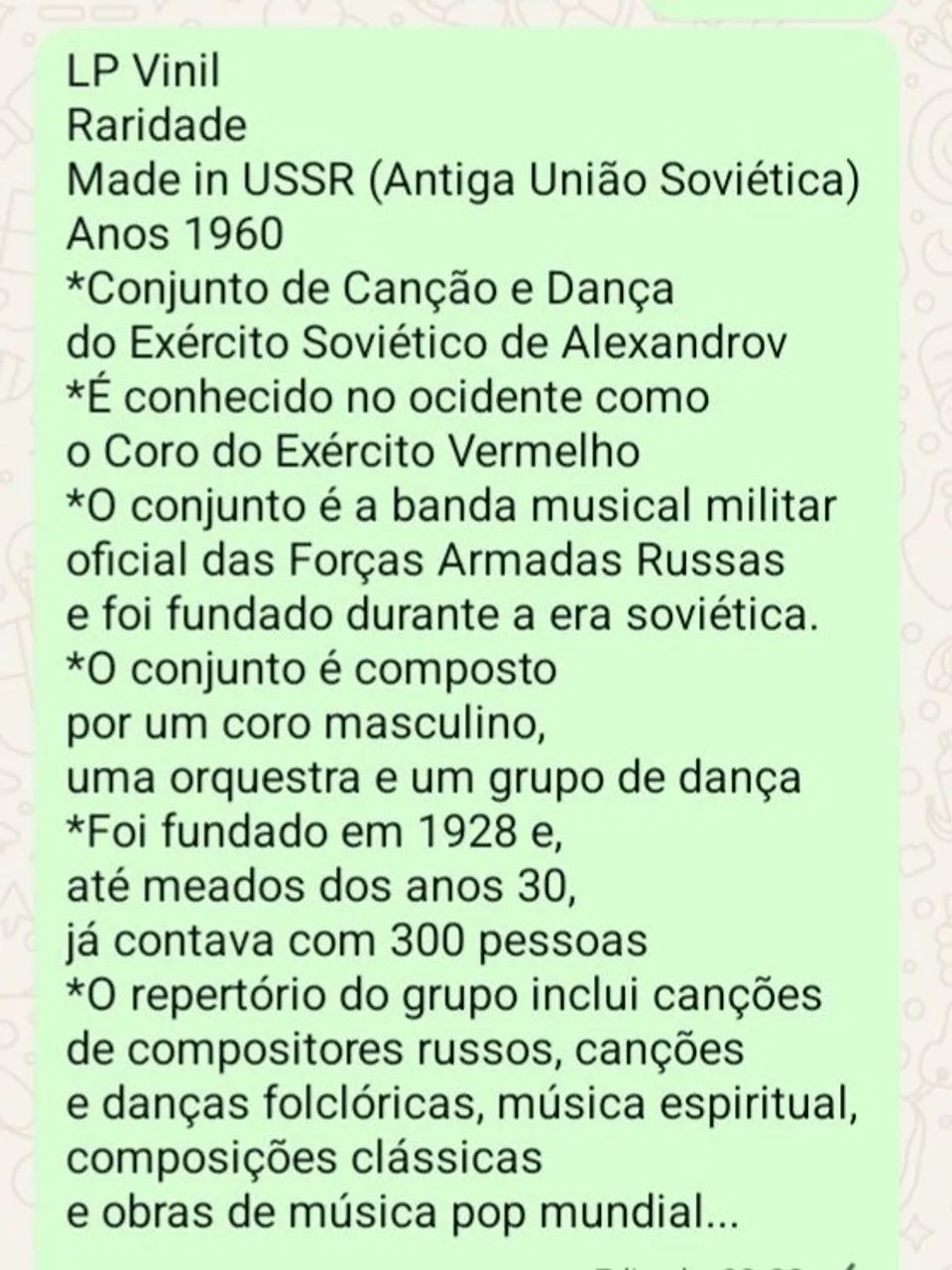 LP Conjunto de cancão e dança do Exército Soviético de Alexandrov - Foto 5