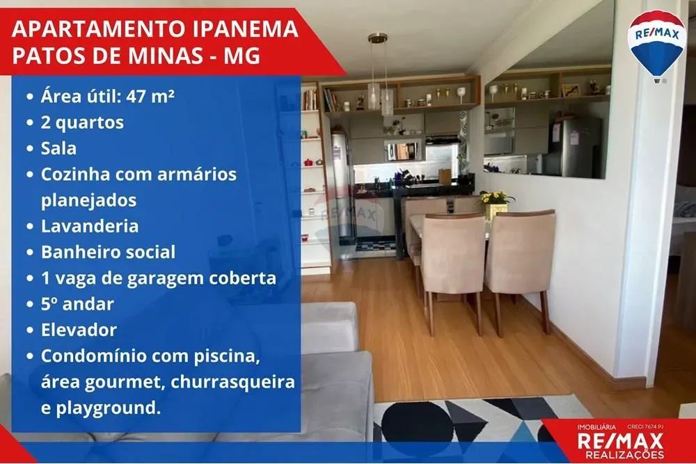Apartamento á venda no bairro Ipanema em Patos de Minas