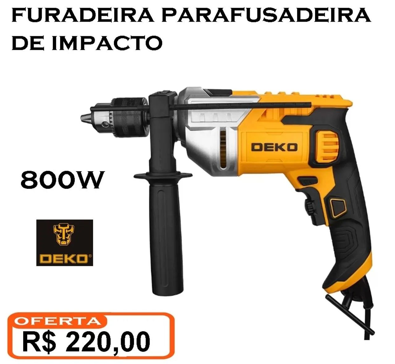Furadeira Parafusadeira de Impacto 900W com Maleta - Foto 2
