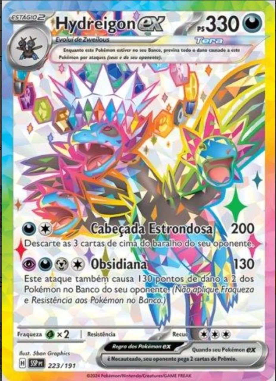 Carta Pokémon Reverse Foil Hydreigon ex (#223/191)