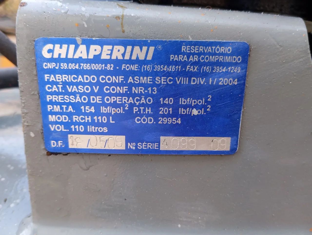 Compressor chiaperini 110lts 10pes  2cv 110/220 - Foto 3