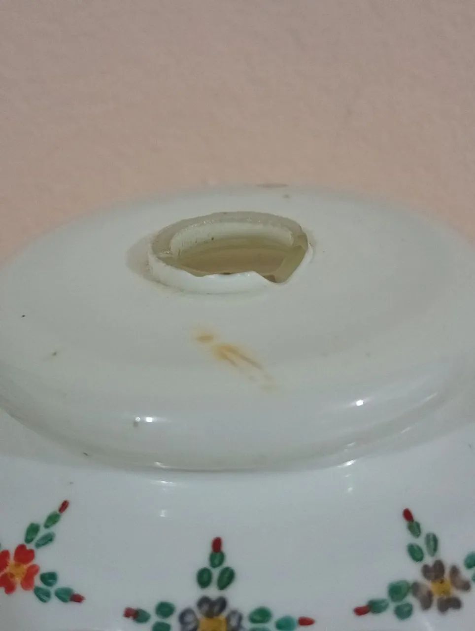 Cúpula para  lustre ou abajur de cristal Overlay opalino pintado a mão com bicados - Foto 3