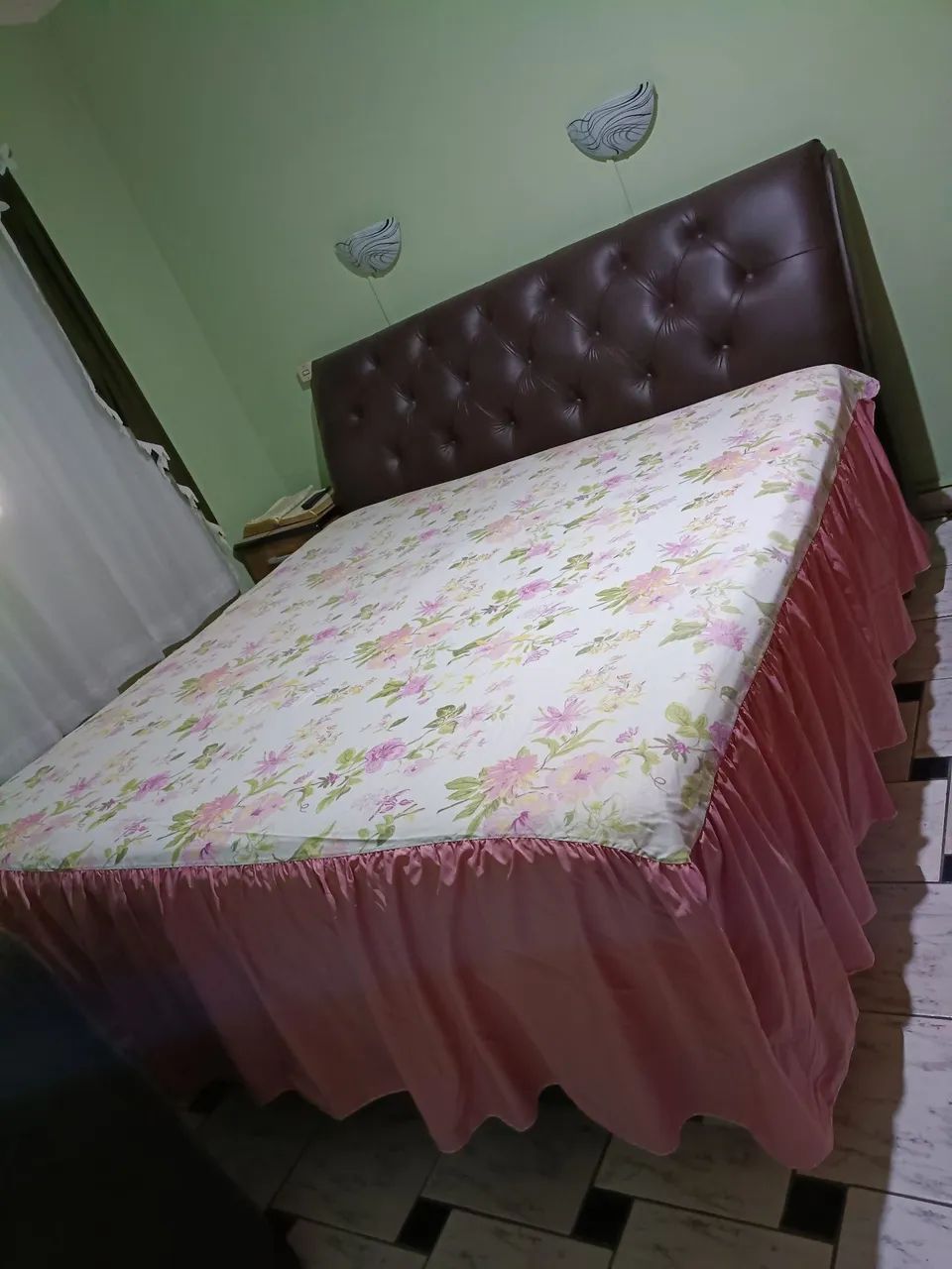 Cama King Saze Completa ( Box bipartido colchão e cabiseira)