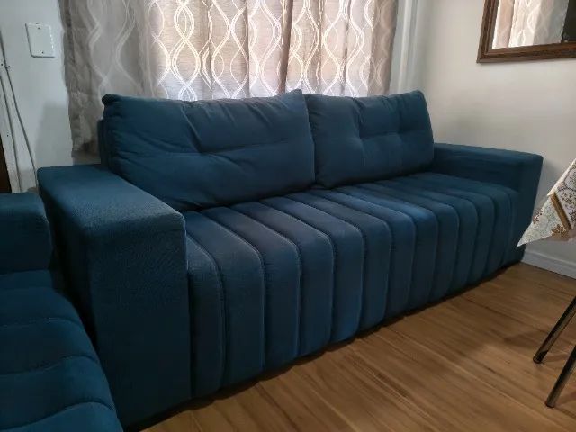 Sofá 2 e 3 lugares Suede - turquesa 