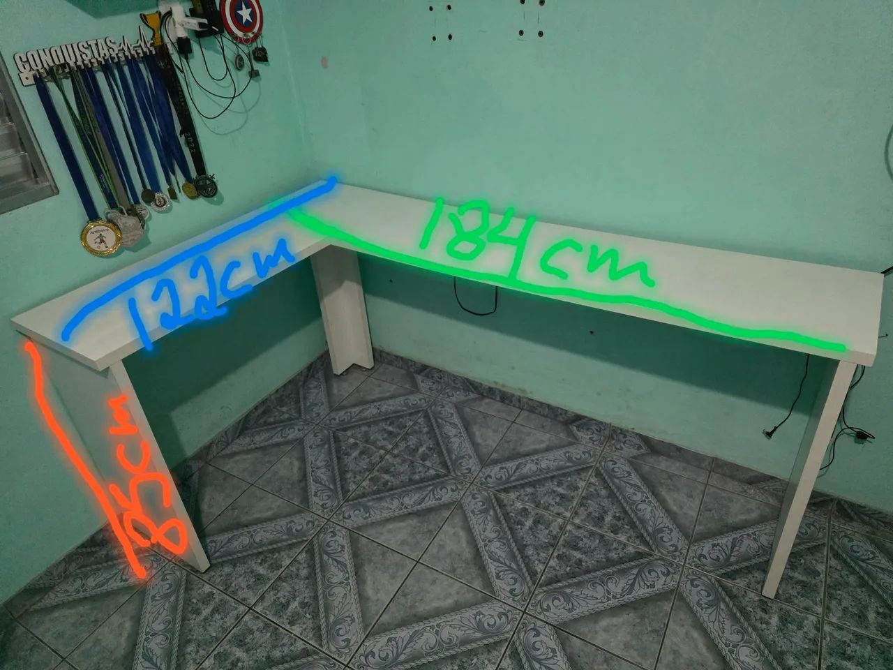 Bancada Mesa em L Branca - Foto 3