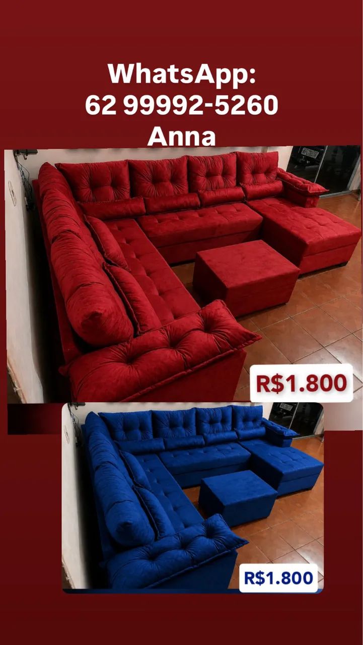Sofá com chaise*** Novo