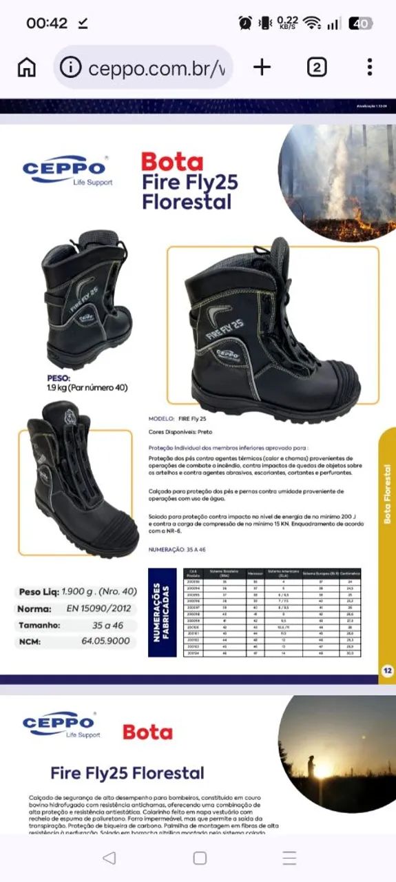Bota antichamas n°35 novas na embalagem 