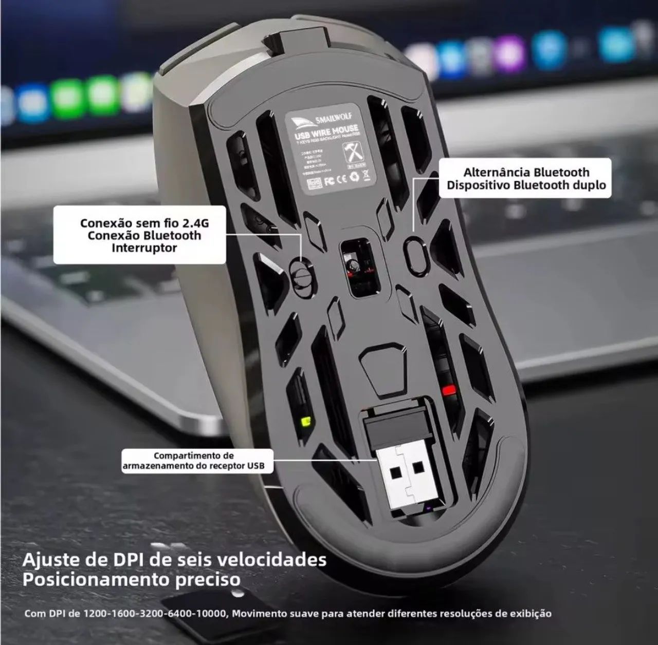Mouse Gamer Smailwolf RS8 RGB - Foto 3