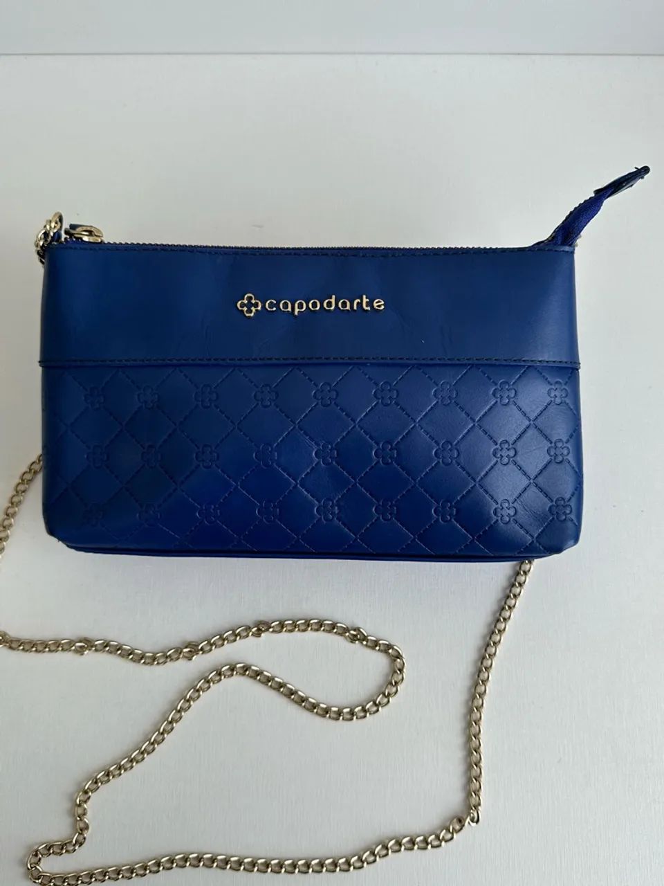 bolsa capodarte azul couro legítimo - Foto 4