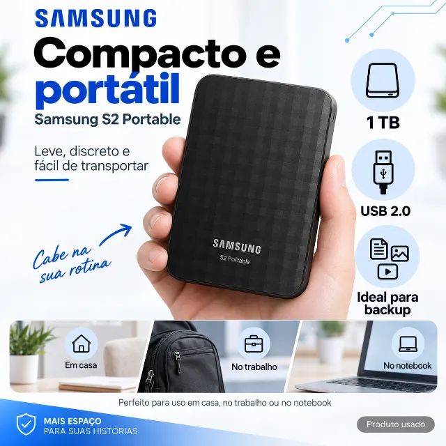 HD Externo Samsung S2 Portable 1TB - Foto 5