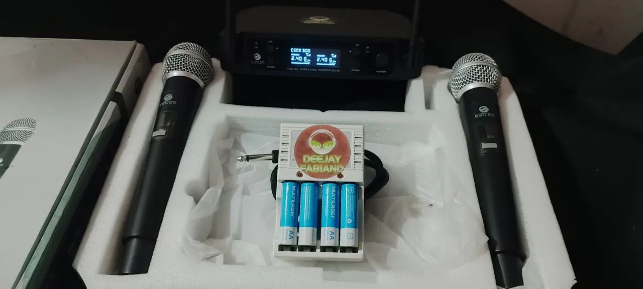 Microfone duplo sem fio