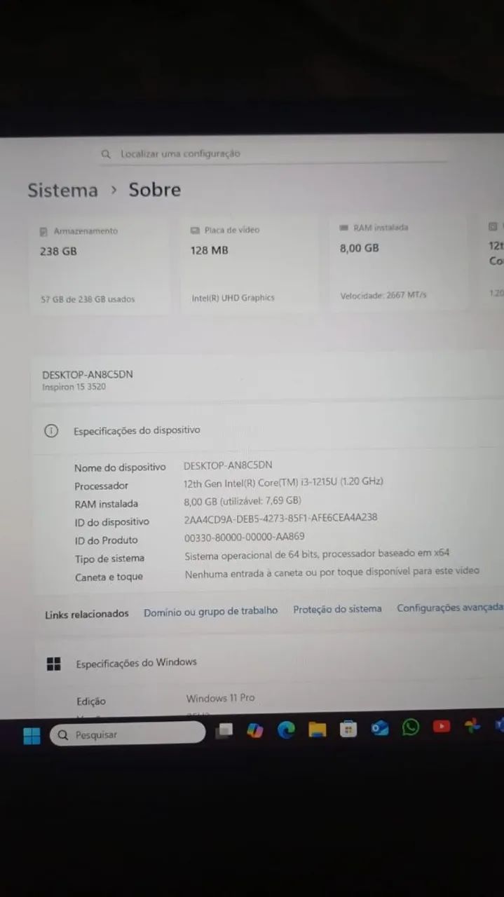 Notebook Dell inspiron 15 3520 - Foto 3