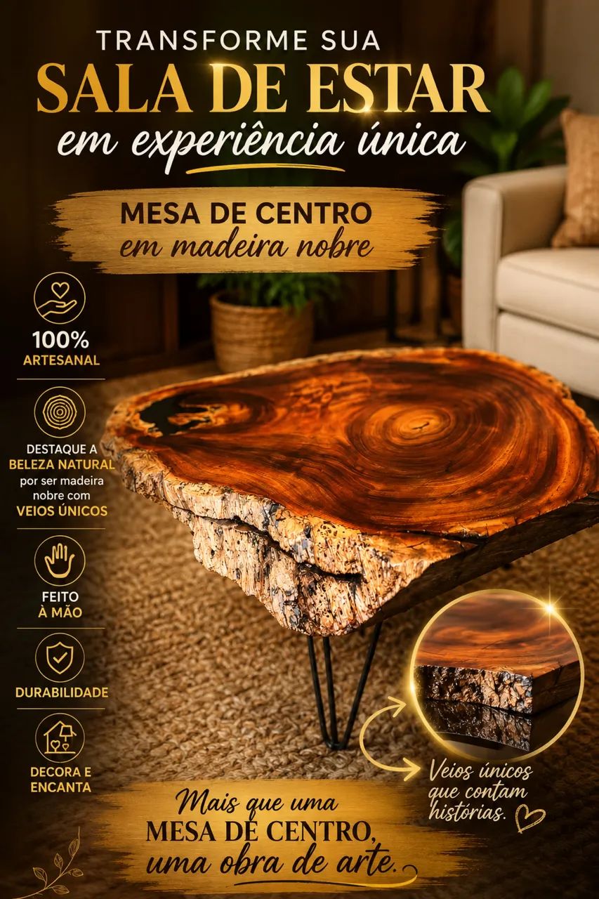 Mesa de centro rústica 