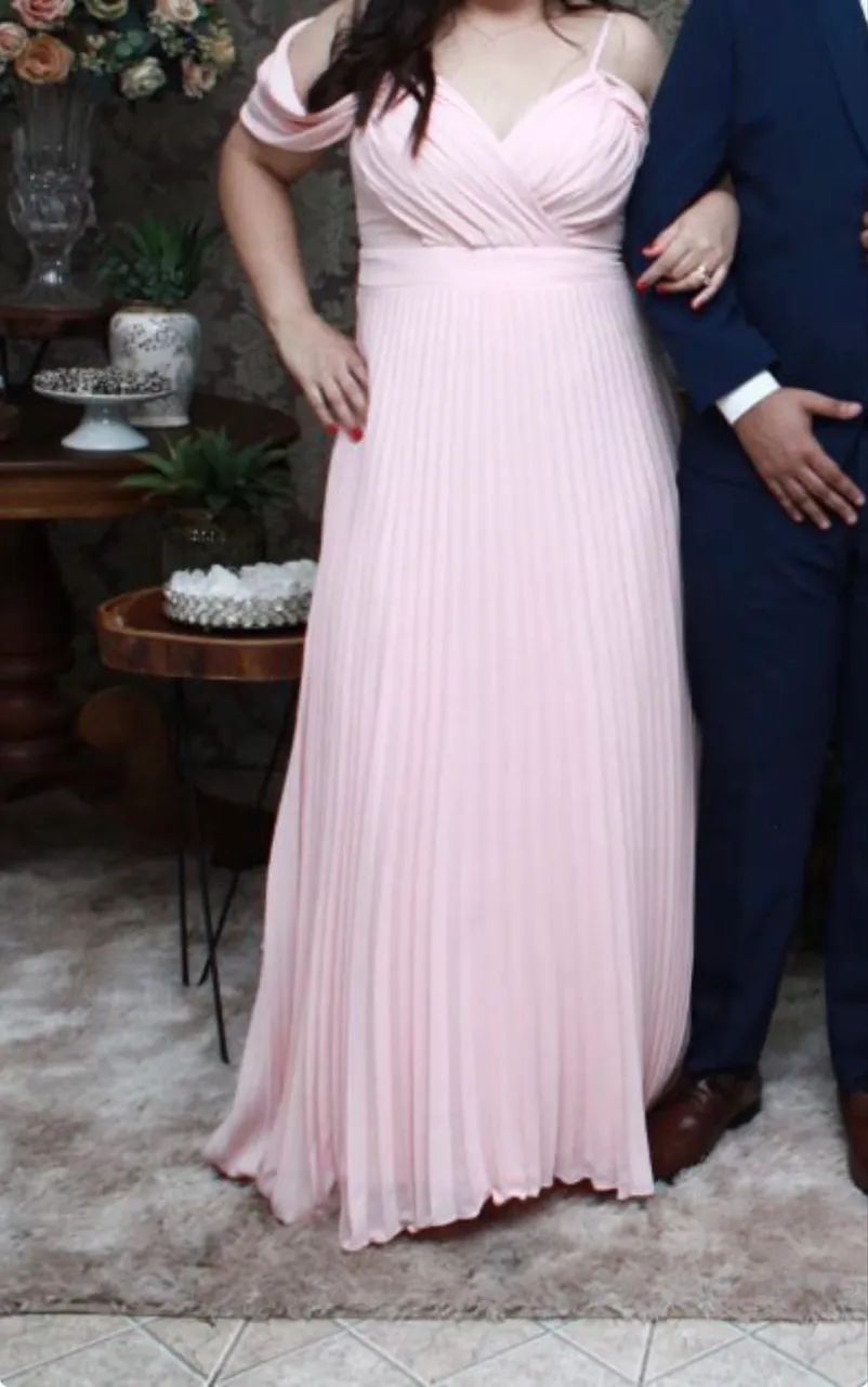 Vestido de festa rosa bebê  - Foto 2