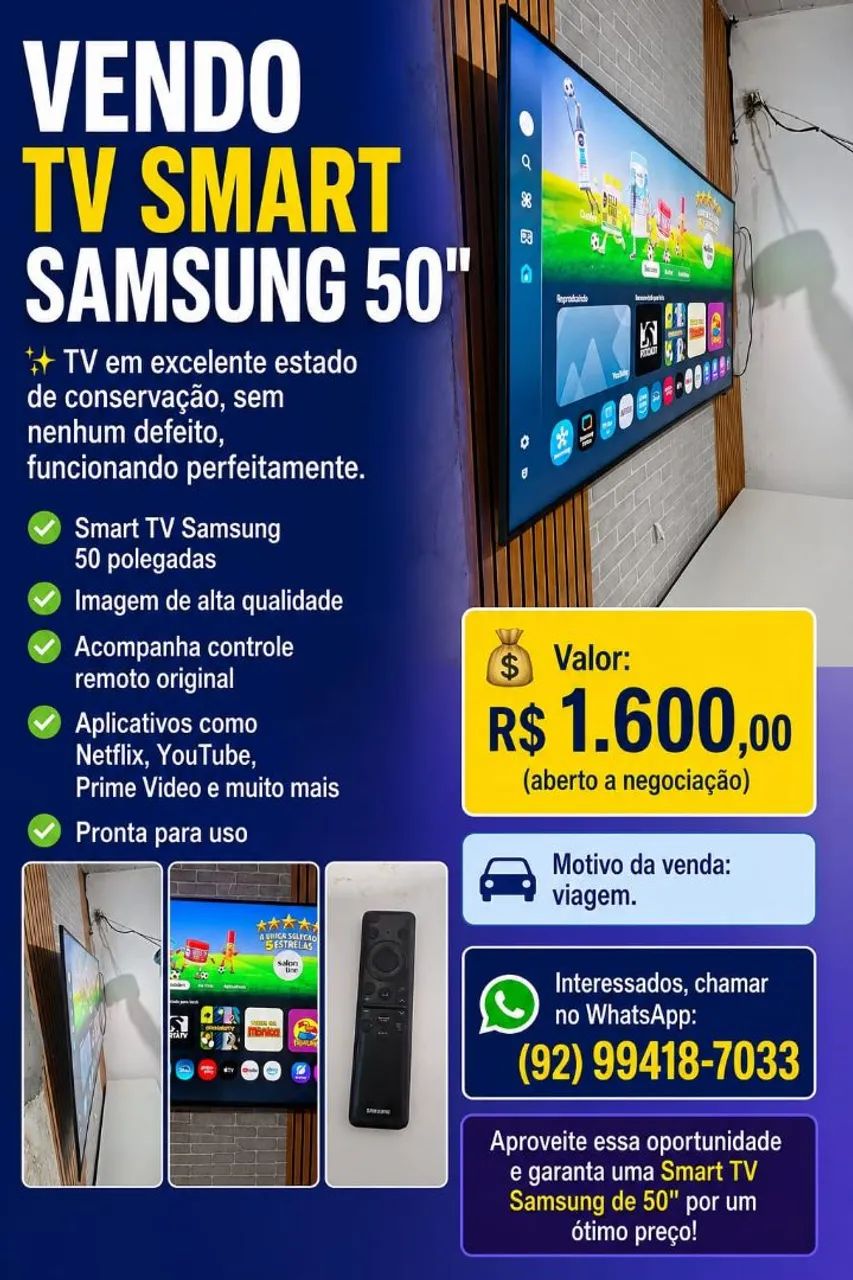 Tv smart samsung 50 polegadas  - Foto 4