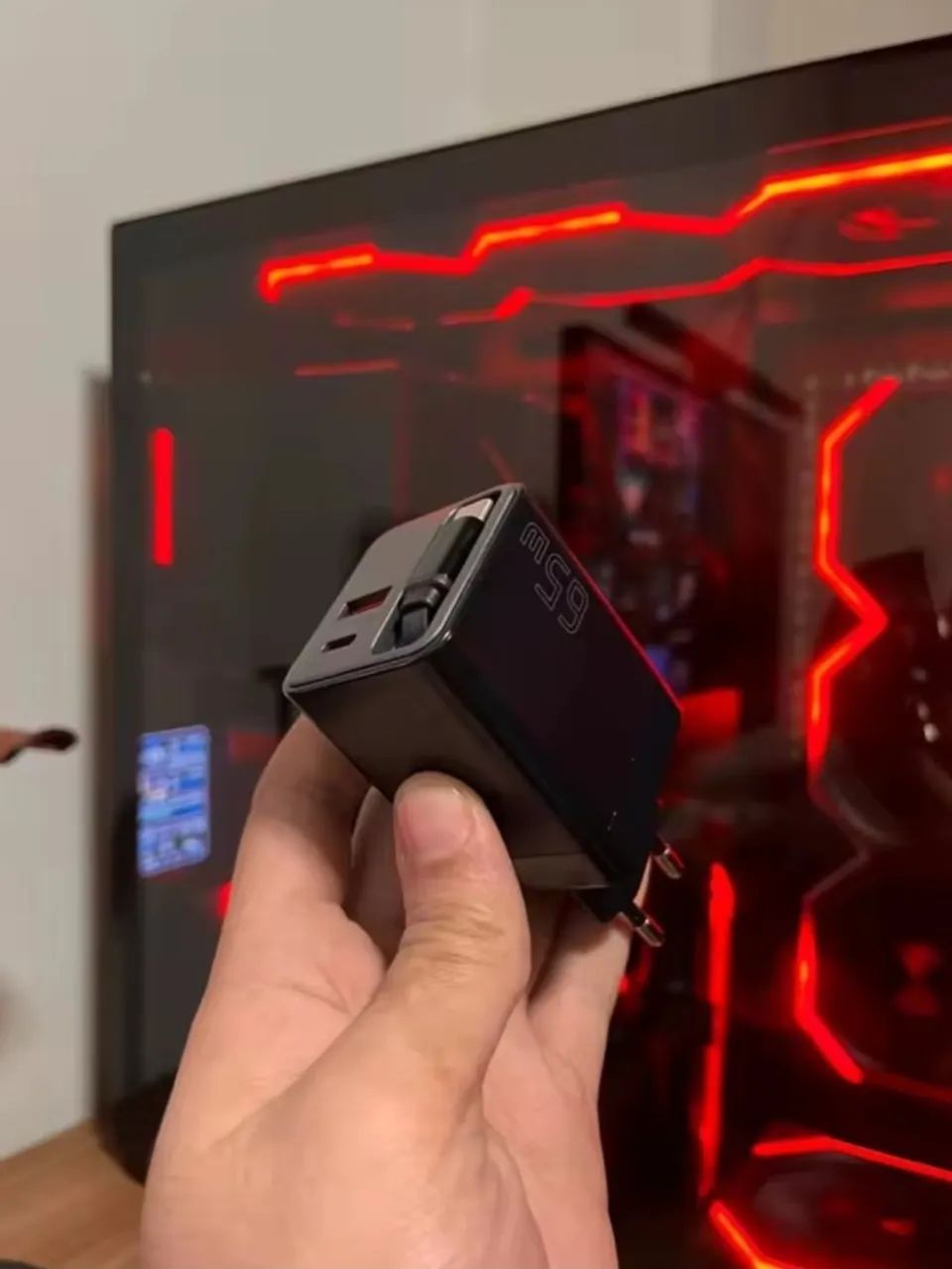  Carregador GaN Essager 65W | Cabo Retrátil USB-C - Foto 2