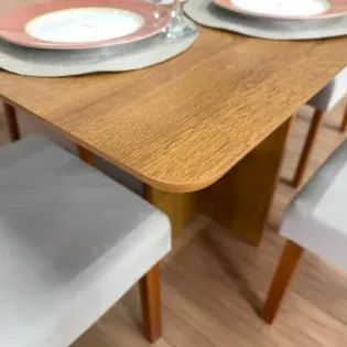 Mesa Salinas 1,20 Com 4 Cadeiras Moderna Sala De Jantar (VALOR NÃO INCLUI MONTAGEM) - Foto 3