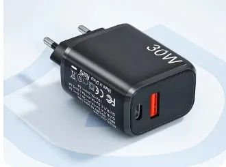 Carregador Celular com 1 porta Usb A e uma Usb C mais 1 cabo tipo C nas 2 pontas  (1 M) - Foto 2