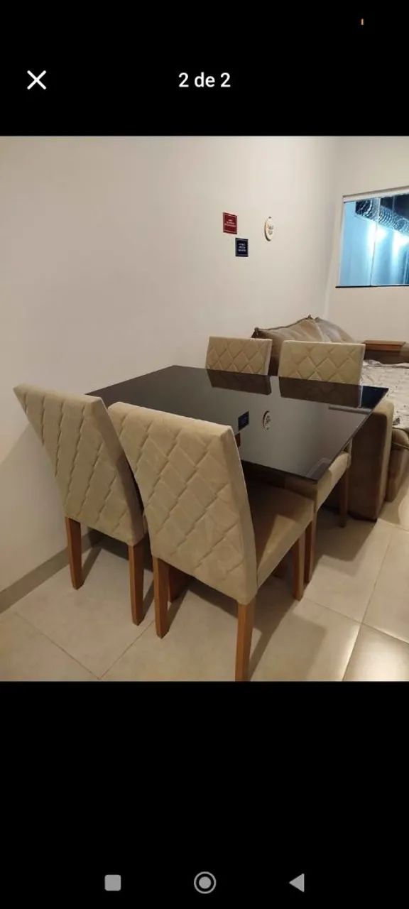 Mesa Nova Tampo MDF Com Vidro Lacado Entrega Grátis  - Foto 3